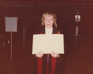 Judy Dirks waiting for the Kieu Ham's family at the airport (Jan 24, 1980). Photo courtesy of Judy Dirks.