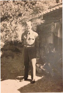 Murakami serving in the US military in Japan, in front of the Eda residence (1946). Photo courtesy of Jane Murakami.