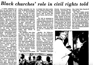A Milwaukee newspaper article documenting the role of the black church in civil rights