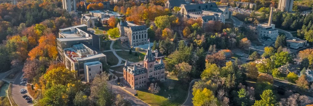 Aerial view of the St. Olaf College campus