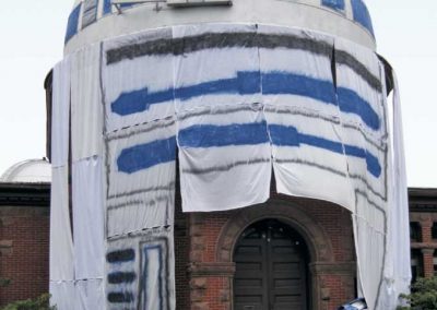 Goodsell Observatory dressed as R2D2.