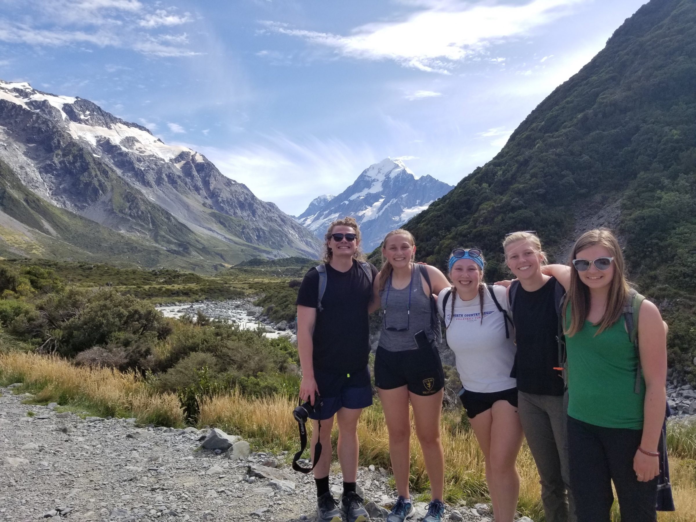 Group photo on a hike at Mount Cook Aoraki National Park