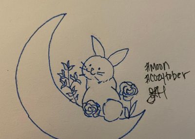 rabbit and moon sketch