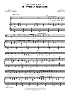 if i were a rich man sheet music