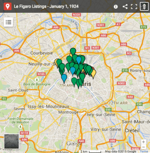 Map of all January 1 listings from Le Figaro