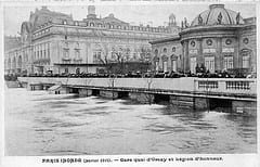 Paris Inonde (Janvier 1910)  - Gare quai d'Orsay et Legion d'honneur