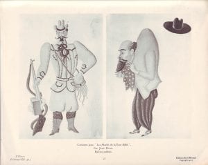 Costumes from Les Maries de la Tour Eiffel Jean Hugo, accessed from Flickr.com, https://www.flickr.com/photos/42399206@N03/7758662836.